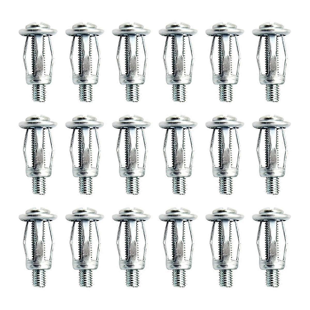 80pcs X 20 Petal Nuts Expansion Nut, Jack Nuts With Screws, Short Jacknut Expansion Nut Flat Head Threaded Insert Nut
