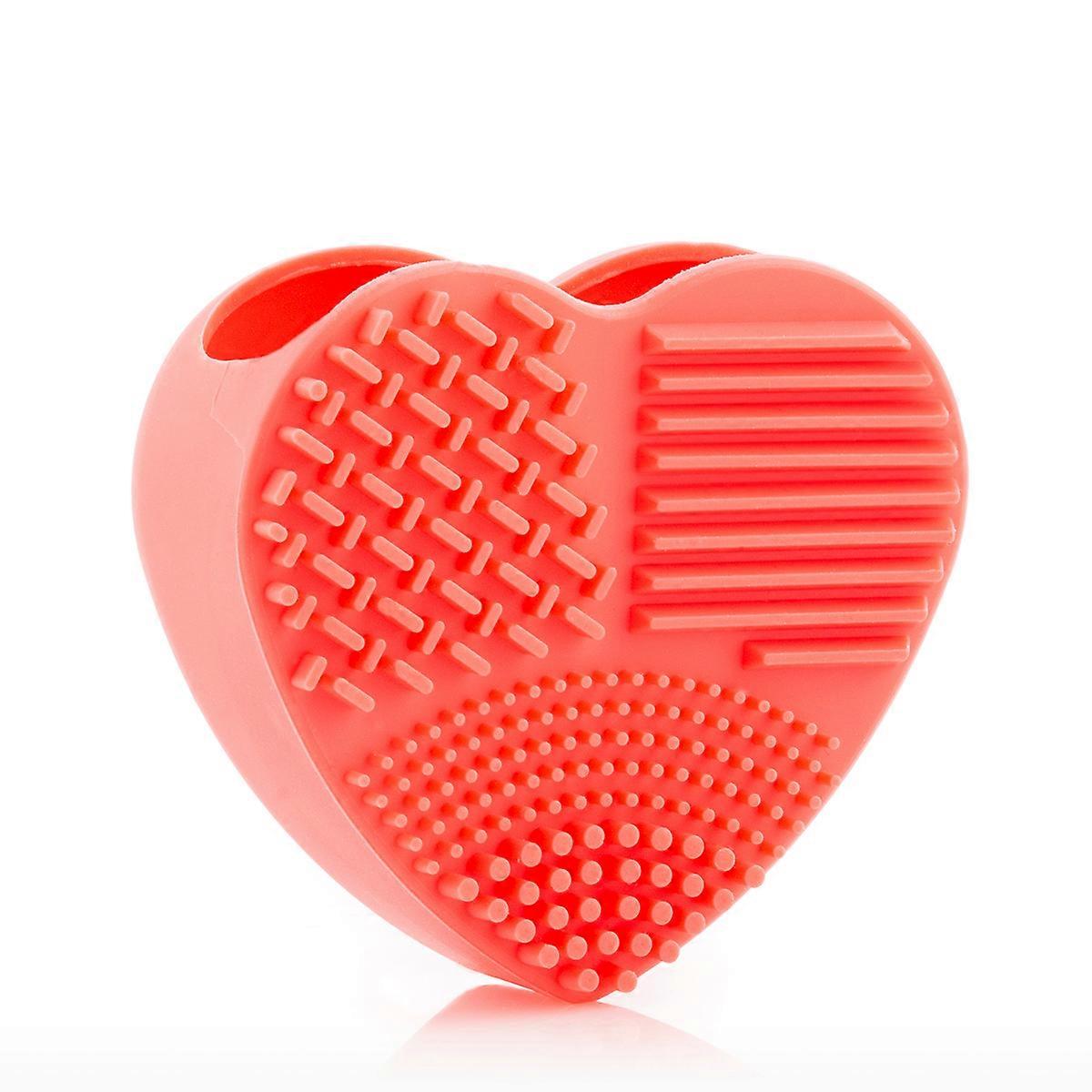 3pcs Heart Shaped Makeup Brush Cleaner pink