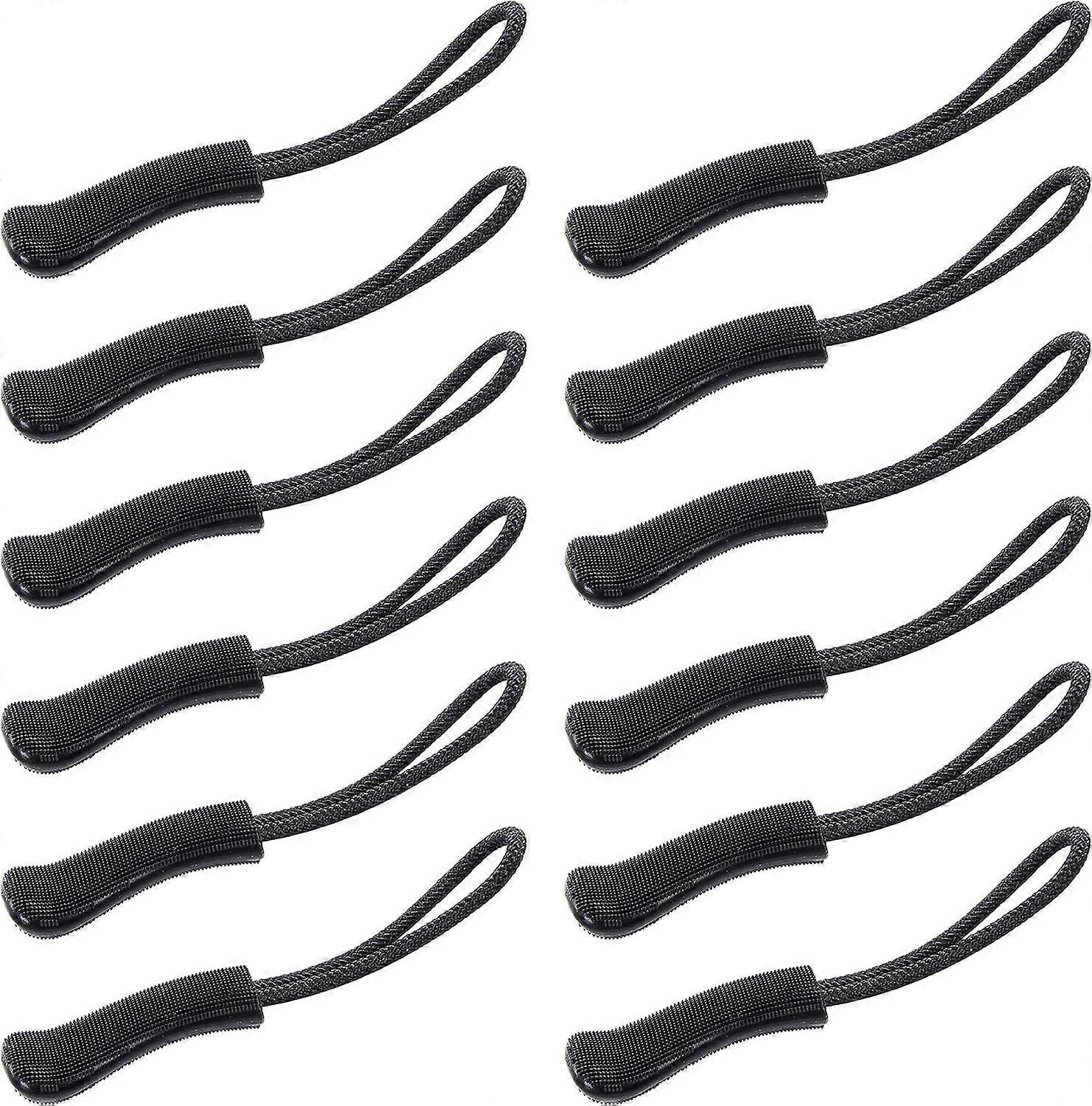Zipper Pulls, 30 Pack Zip Pulls, Zip Tags Cord Pulls, Zip Puller Replacement for Backpacks, Bags, Luggage, Suitcases, Jackets - Black