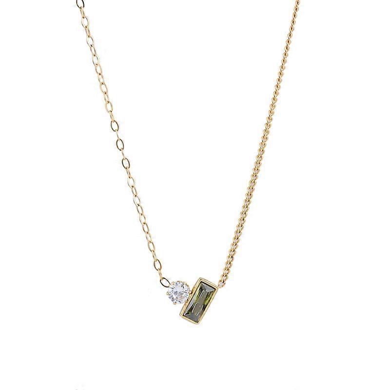 Rectangle Gemstone Pendant Necklace | Crystal