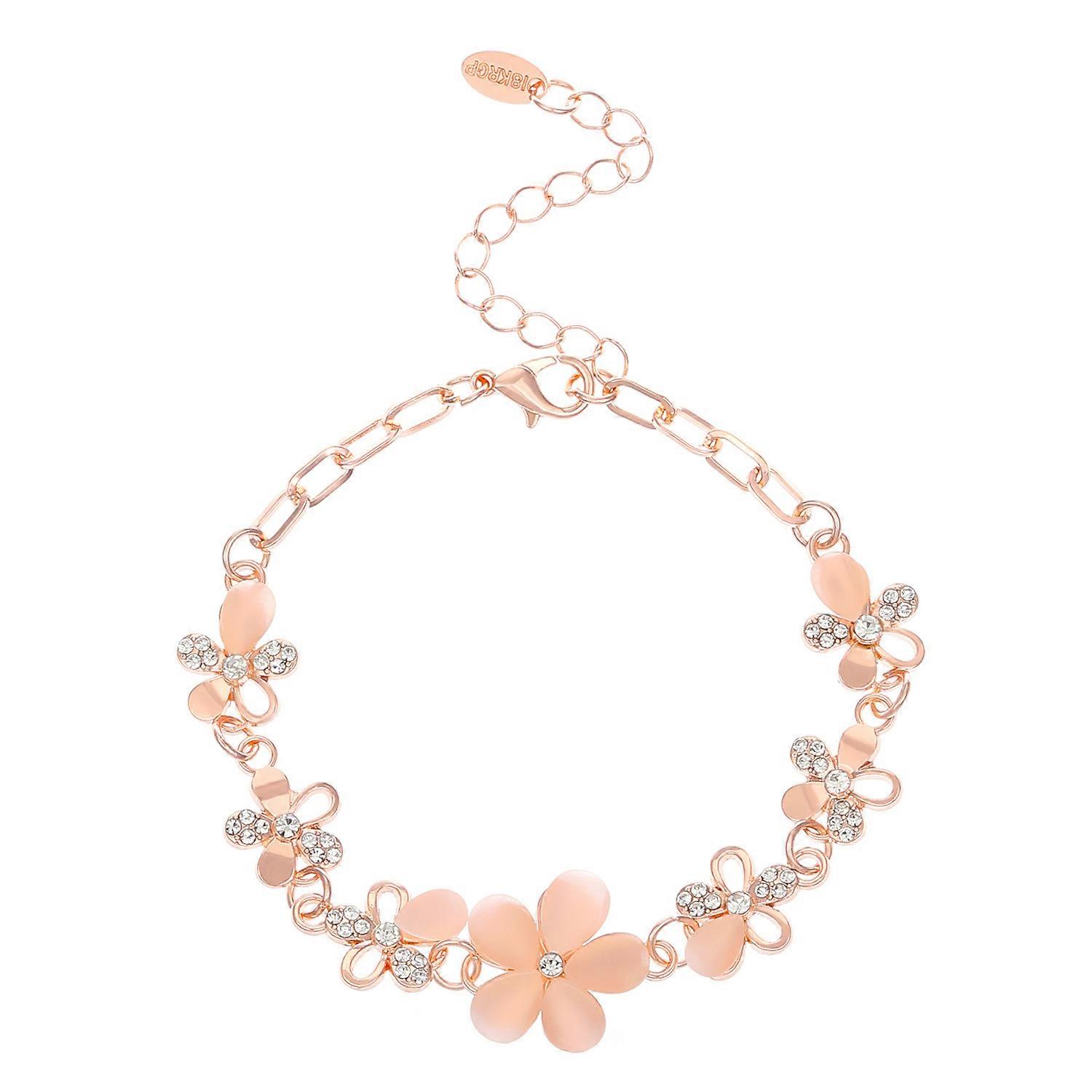 Bracciale fiore rosa da donna