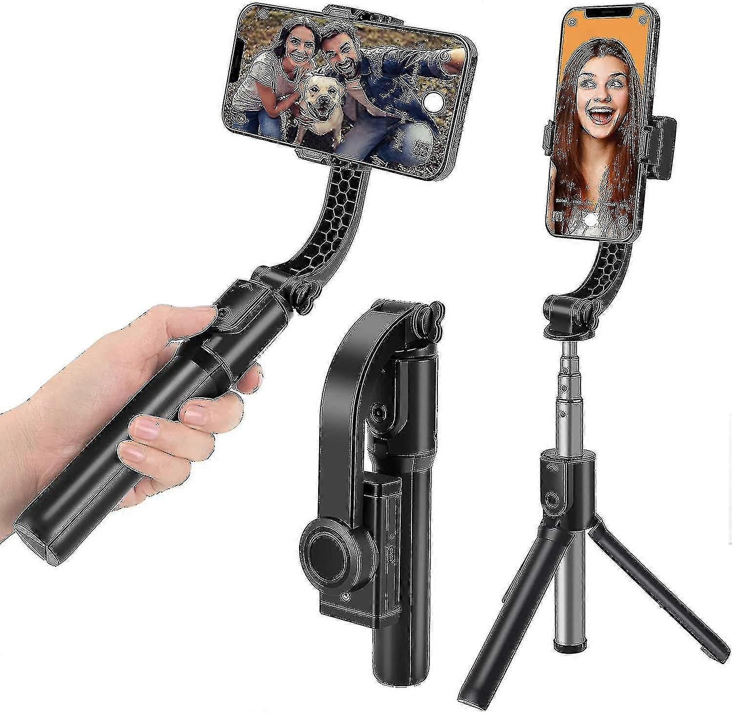 Smartphone Gimbal Stabilizer With Retractable Selfie Stick Tripod, Wireless Remote Control And Mobil