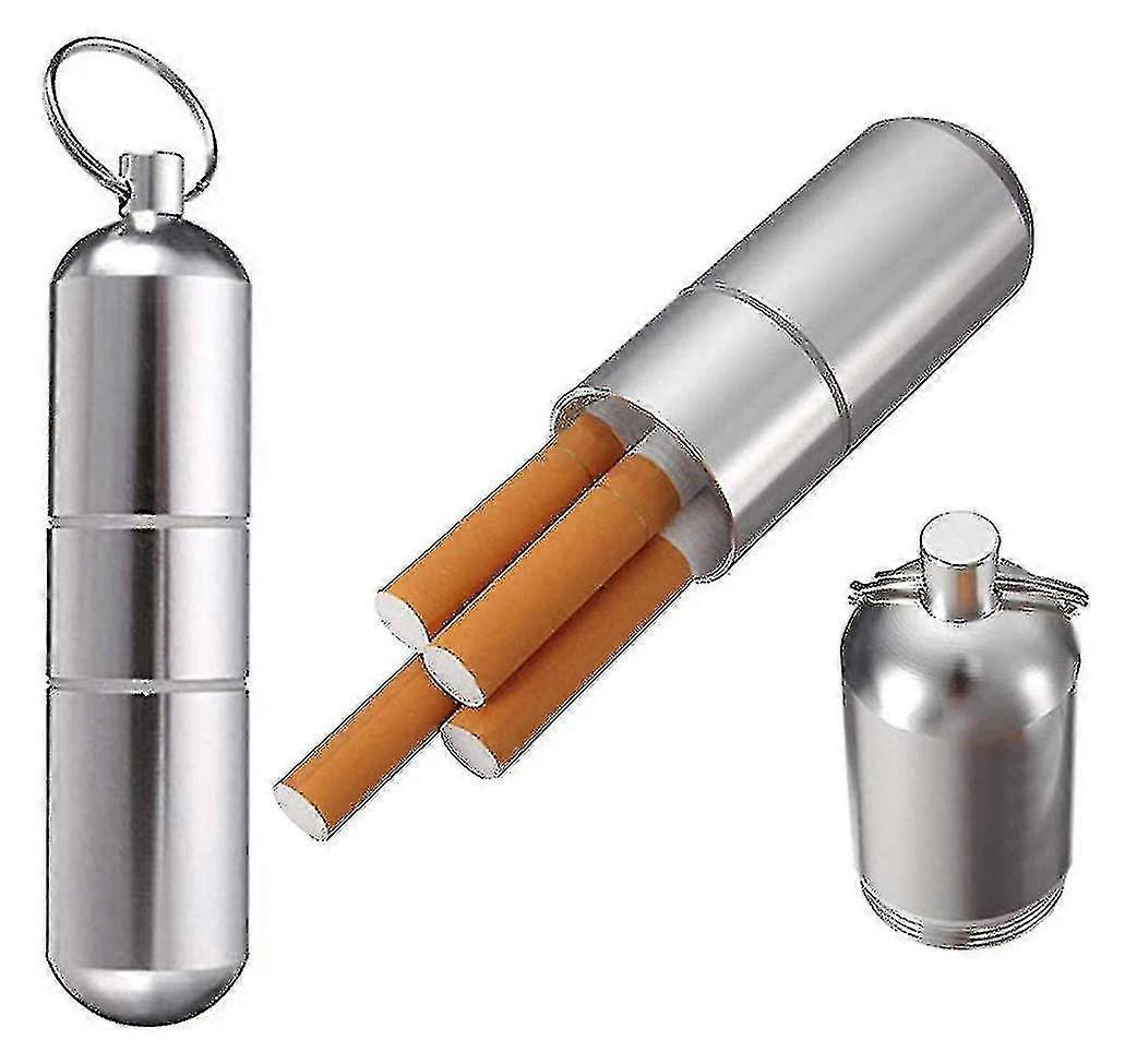 2 Pieces Cigarette Case Waterproof Round