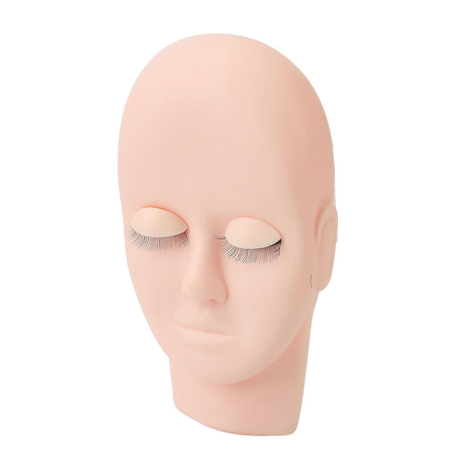 Makeup Face Board Grafting Eyelash Silicone Practice Template Rubber Mannequin Face Training Model Pink