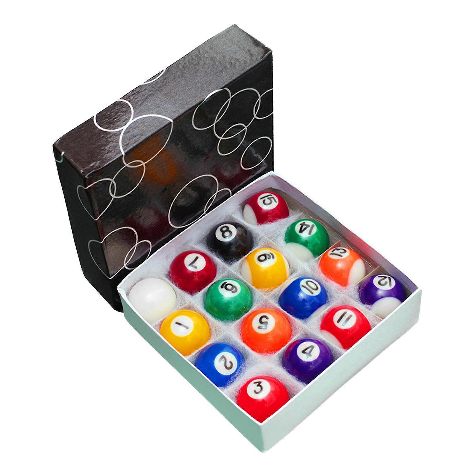 16 Stück Mini Billardkugeln Kleines Billardkugel-Set für den Freizeitsport zu Hause 25mm