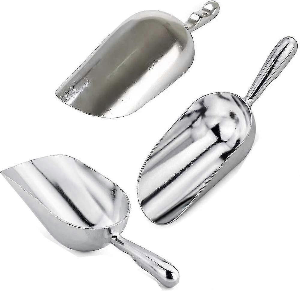 Ice Cube Scoop, Cast Aluminum Shovel Scoops Kitchen Utility Scoops Set Contoured Handle, Ideal For Ice Cube Coffee Bean Food Candy Flour Popcorn Rust