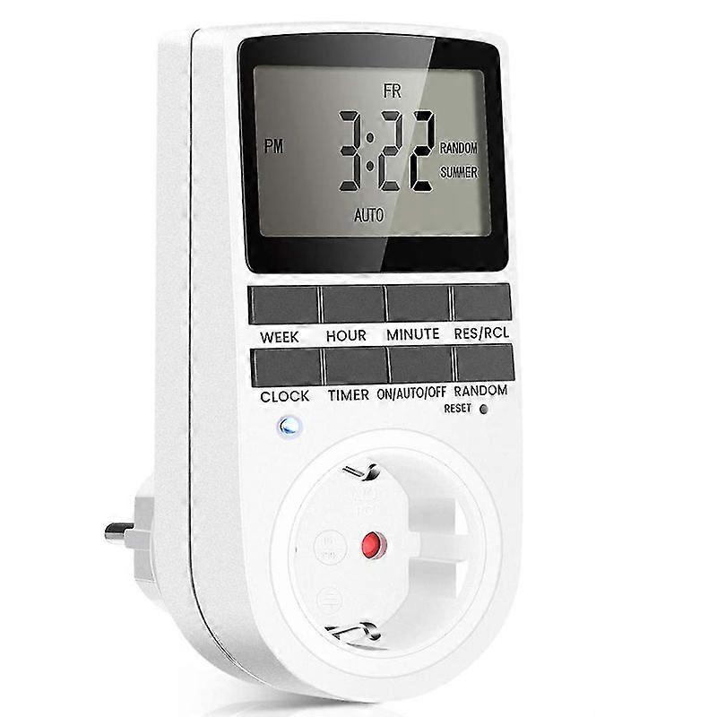 Digital Timer 16a / 3680w Electrical Outlet 16 Configurable Programs Random Anti-theft 24h / 7d