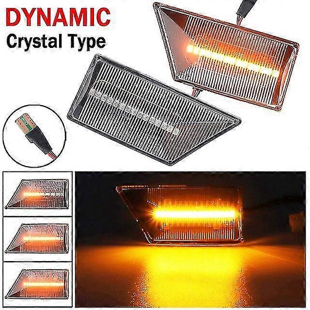 2PCS compatible with Opel Vectra C 2002-2008 Signum 2003-2008 2 pieces Led Dynamic Side Marker Turn Signal Light Sequential Blinker