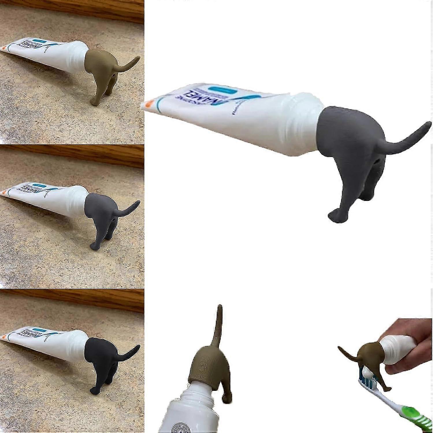 Pooping Dog Butt Toothpaste Topper, Dog Pooping Toothpaste Cap,funny Creative Toothpaste Topper, Toothpaste Squeezer, Toothpaste Cap Dispenser