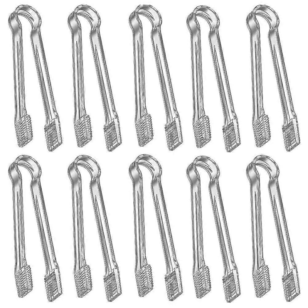 Mini Plastic Buffet Serving Tongs - Small Clear Kitchen Tongs for Serving