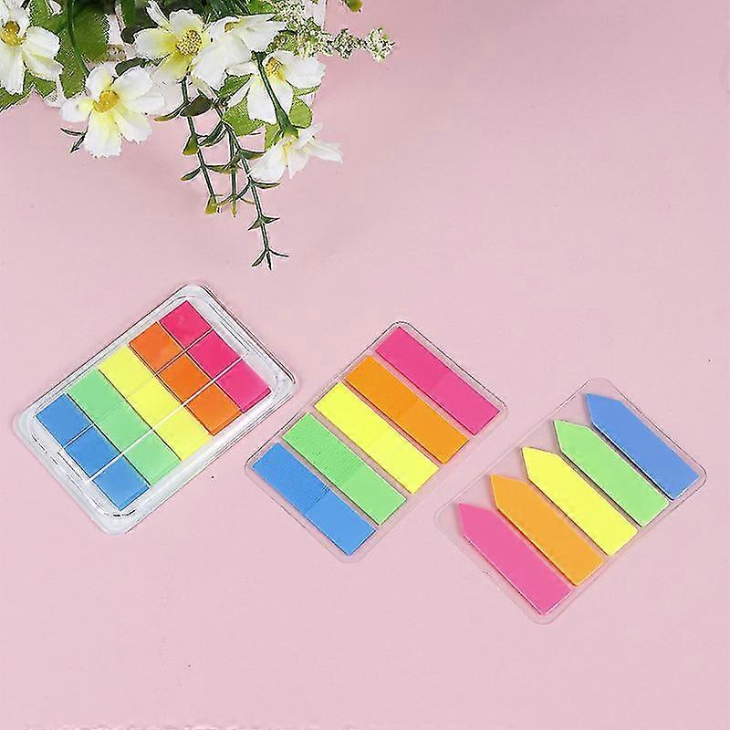 10 In Hand, Fluorescent Five-color Transparent Sticky Sticky Notes, Sticky Notes, Notepads, Creative Index Stickers