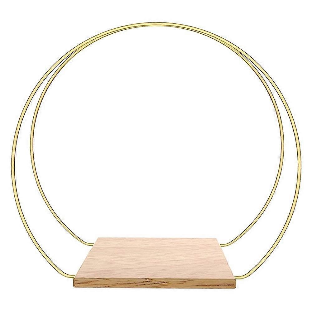 1 σετ μεταλλικό Floral Hoop Centerpiece με βάση 12 ιντσών χρυσό Floral δαχτυλίδι στεφάνι κρέμεται κερί κεντρικό κομμάτι