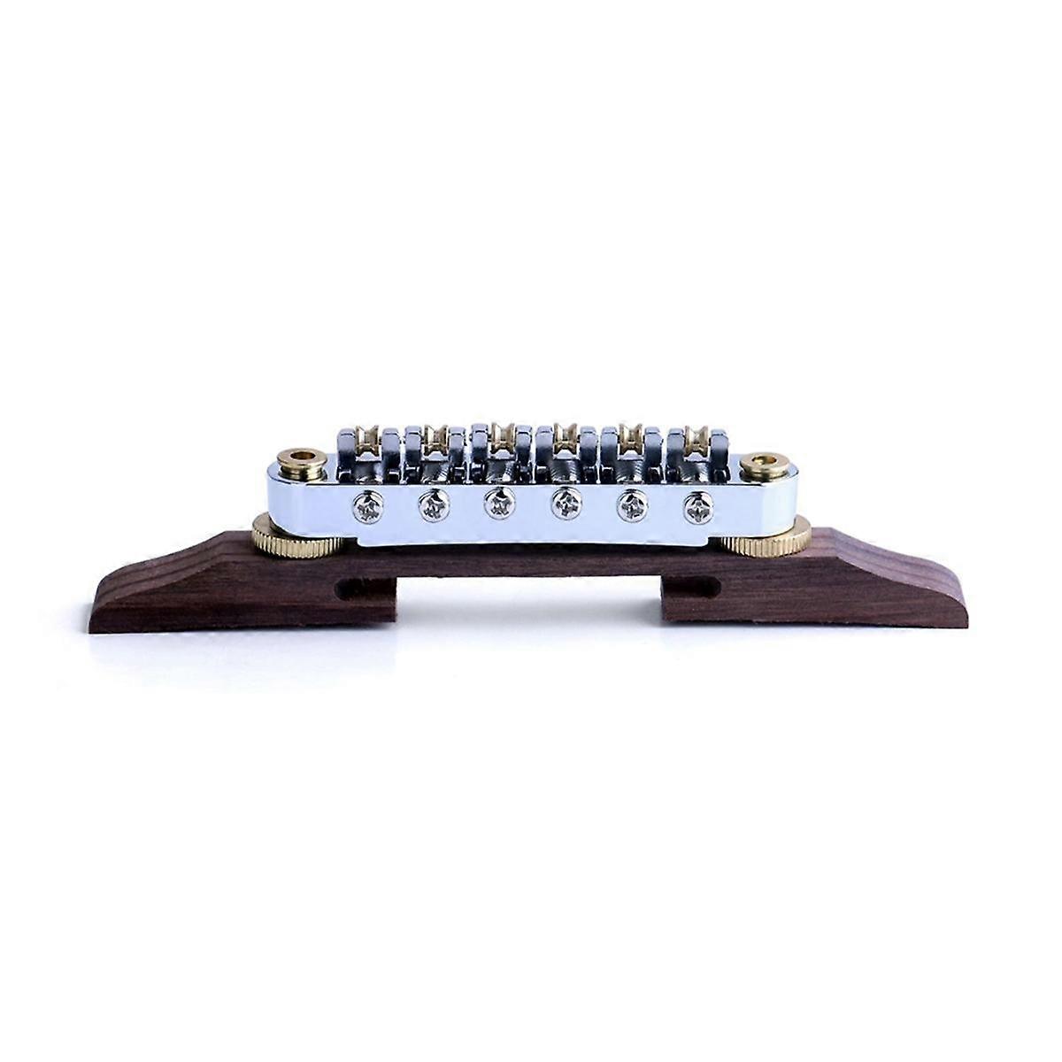 Electric Guitar Bridge Plated Rosewood Base Bridge Tailpiece for Jazz Guitar Accessories