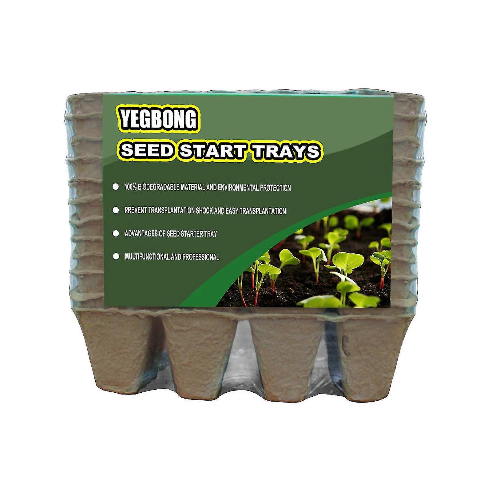 12pc 12 Square Pulp Cup Seedling Cup Degradable Seedling Cup Set