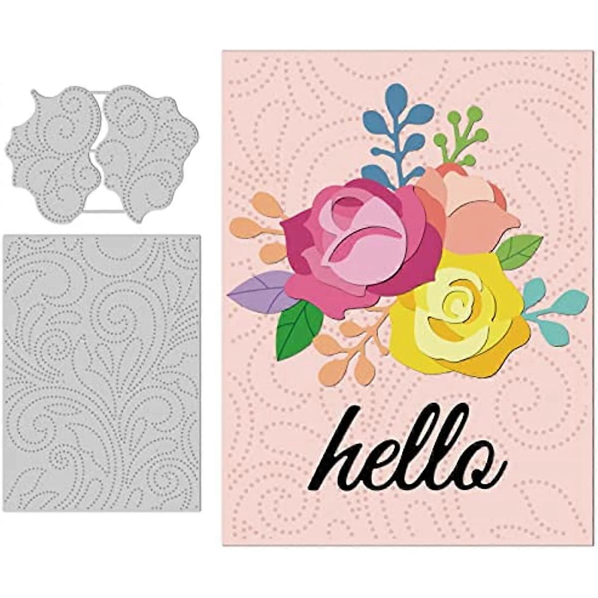 2Pcs Point-Like Vortexes Cutting Dies Metal Dotting Floral Background Die Cuts Embossing Stencils Template