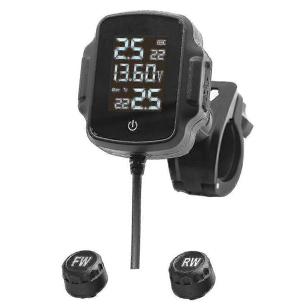 Motorcycle TPMS Motorbike Tire Pressure Monitoring System with QC 30 Tyre Temperature Alarm