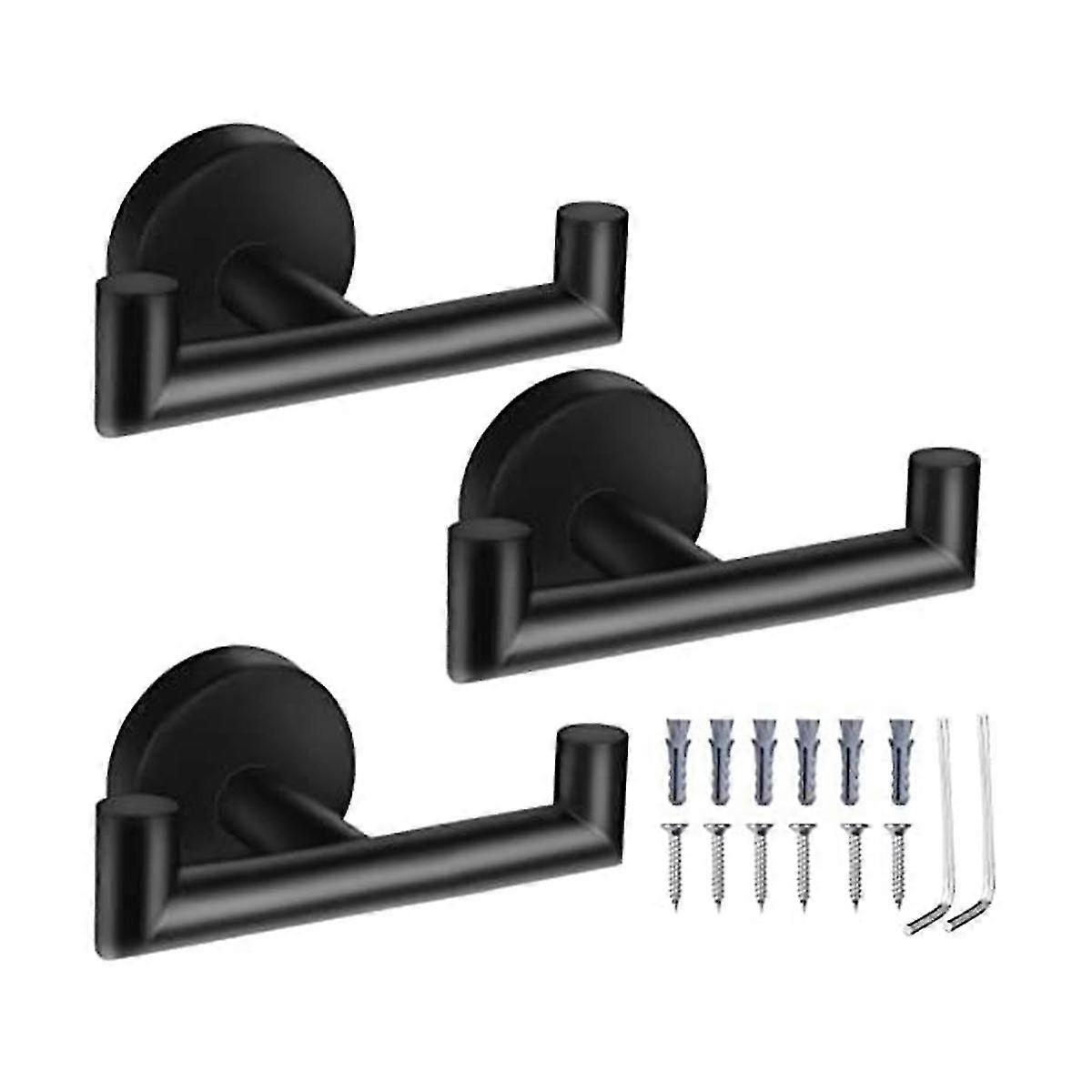 Double Towel Hooks For Bathroom Black Wall Mount Robe Hook Double Towel Hook Towel Holder For Kitch