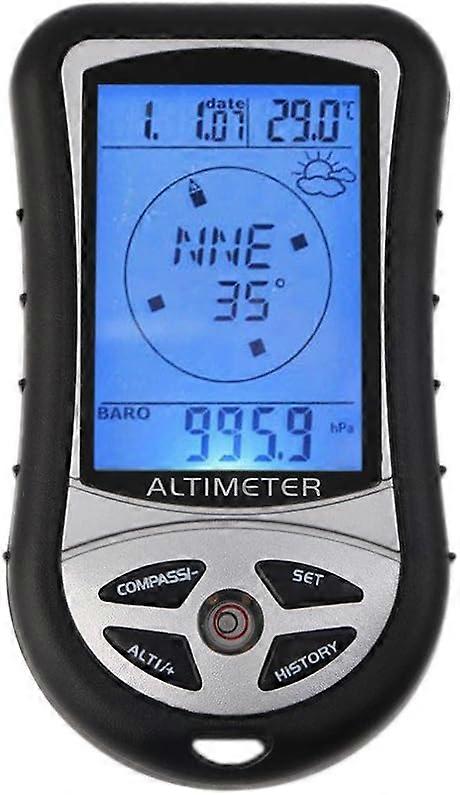 Digital Altimeter Compass,8 in 1 Multifunction with Backlight,Weather Forecast,Clock Calendar,Barometer Thermometer for Outdoor Camping