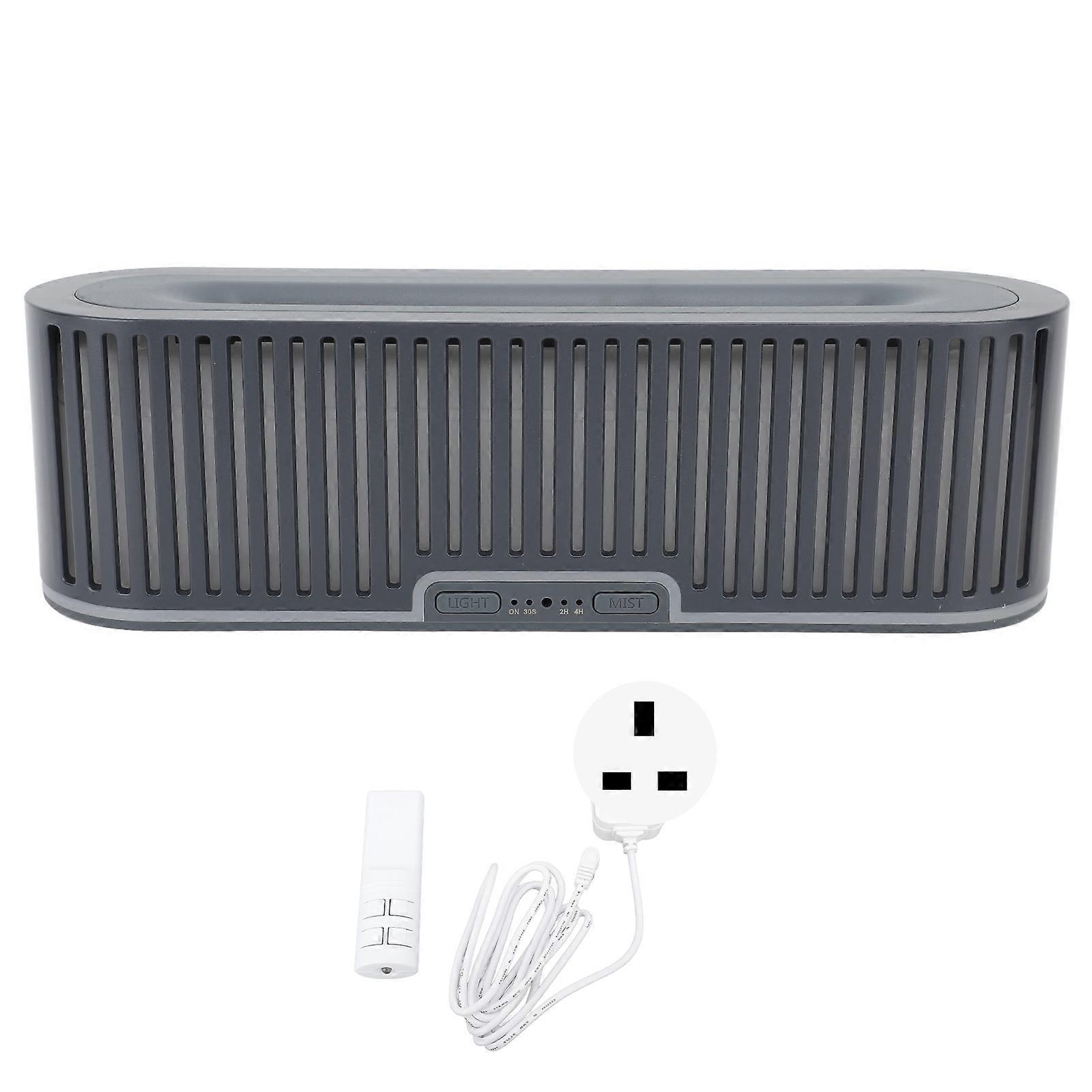 Diffusore di Oli Essenziali 200ml Umidificatore Di Aromi Fiamma Colorata Luce Striscia Cava Funzionamento Silenzioso Diffusore di Nebbia con Telecomando 100240V Grigio Nero U