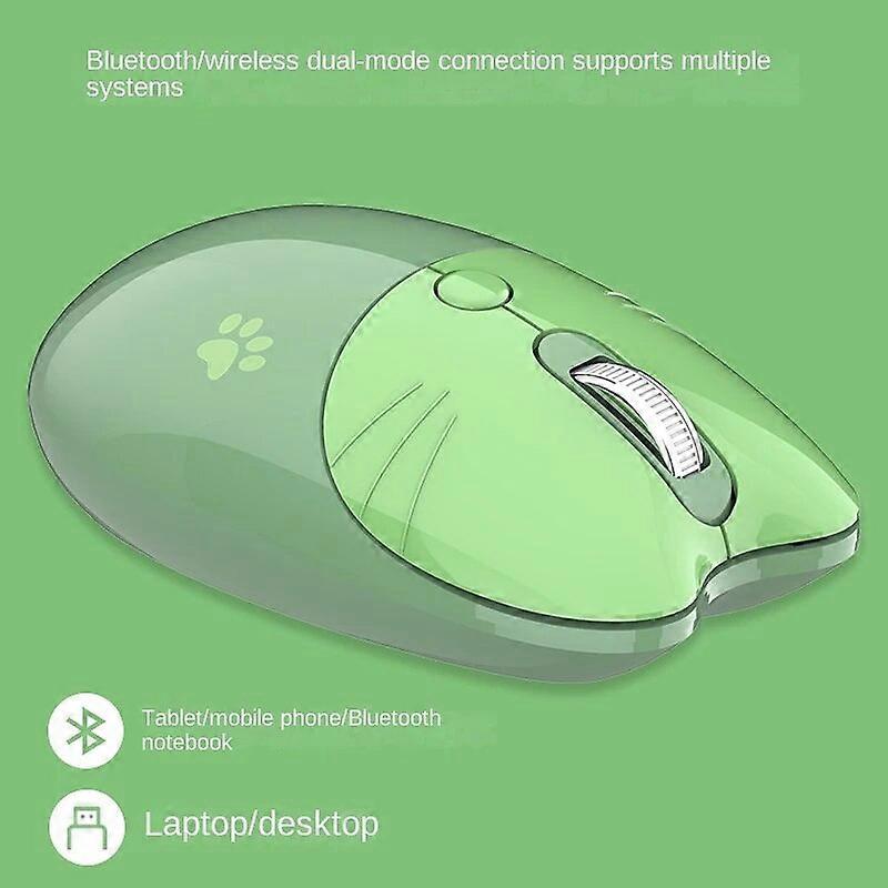 Cute Cartoon Wireless 2.4G Bluetooth Dual Mode Mouse Mobile Tablet Wireless Small Mouse Laptop Accessories Computer Office Mice Mice & Trackballs
