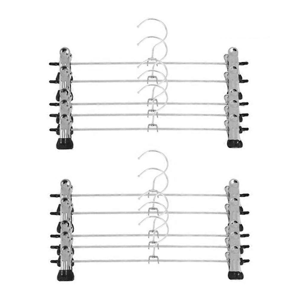 10Pcs Metal Trousers Hangers, Non-Slip Clips Hanger for Slacks Jeans Socks, Skirts Hangers with 2-Adjustable Clips