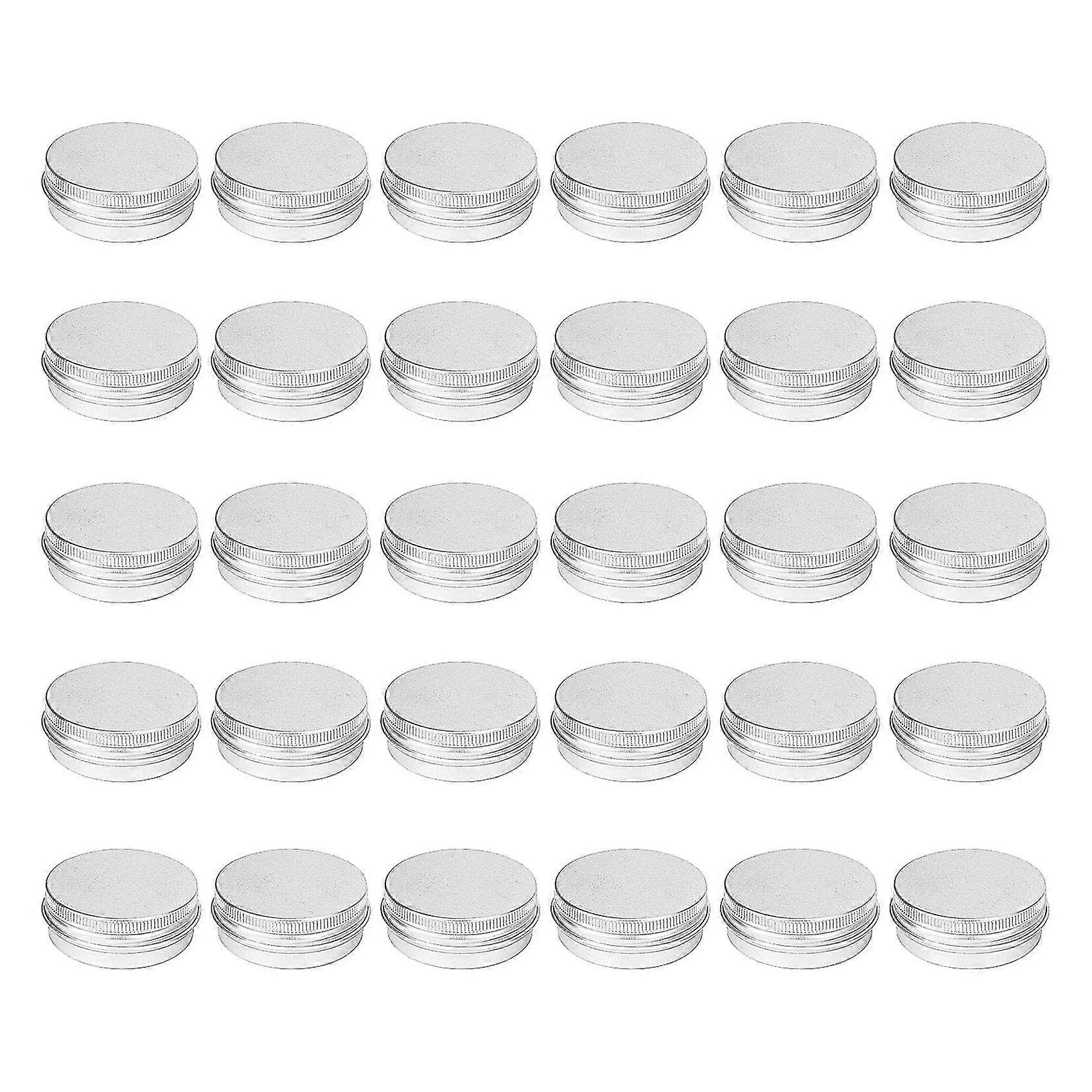 30 Συσκευασία Βίδα Πάνω Στρογγυλά Μεταλλικά Lip Balm Κονσέρβες Δοχεία Καπάκια (1oz)