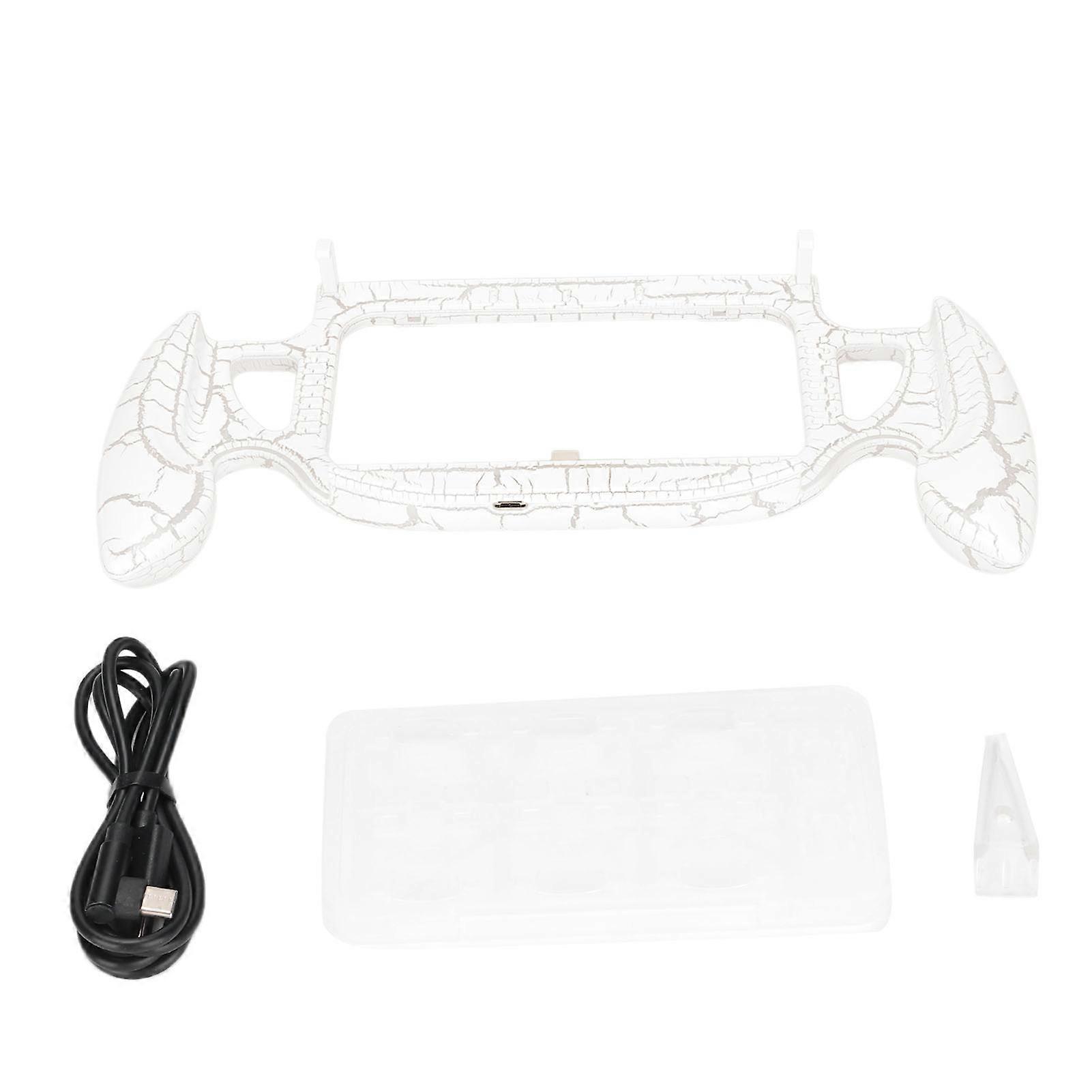 Handle Case for Switch Lite Handheld Protective Gaming Case with Card Box and BracketCrack White