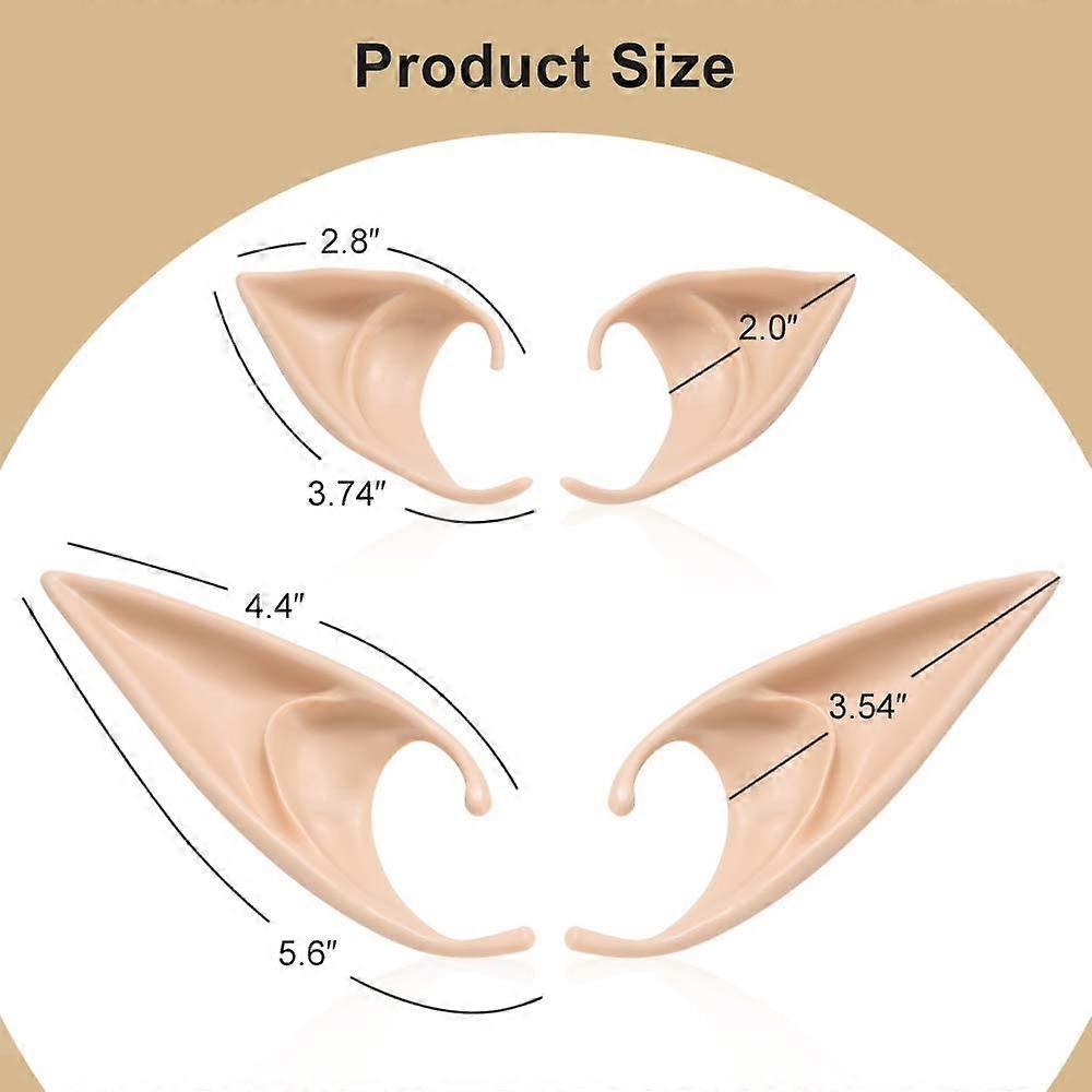 2 Paires D'oreilles D'elfe En Latex Avec Serre-têtes - Douces, Réutilisables, Pour Cosplay Halloween Fête