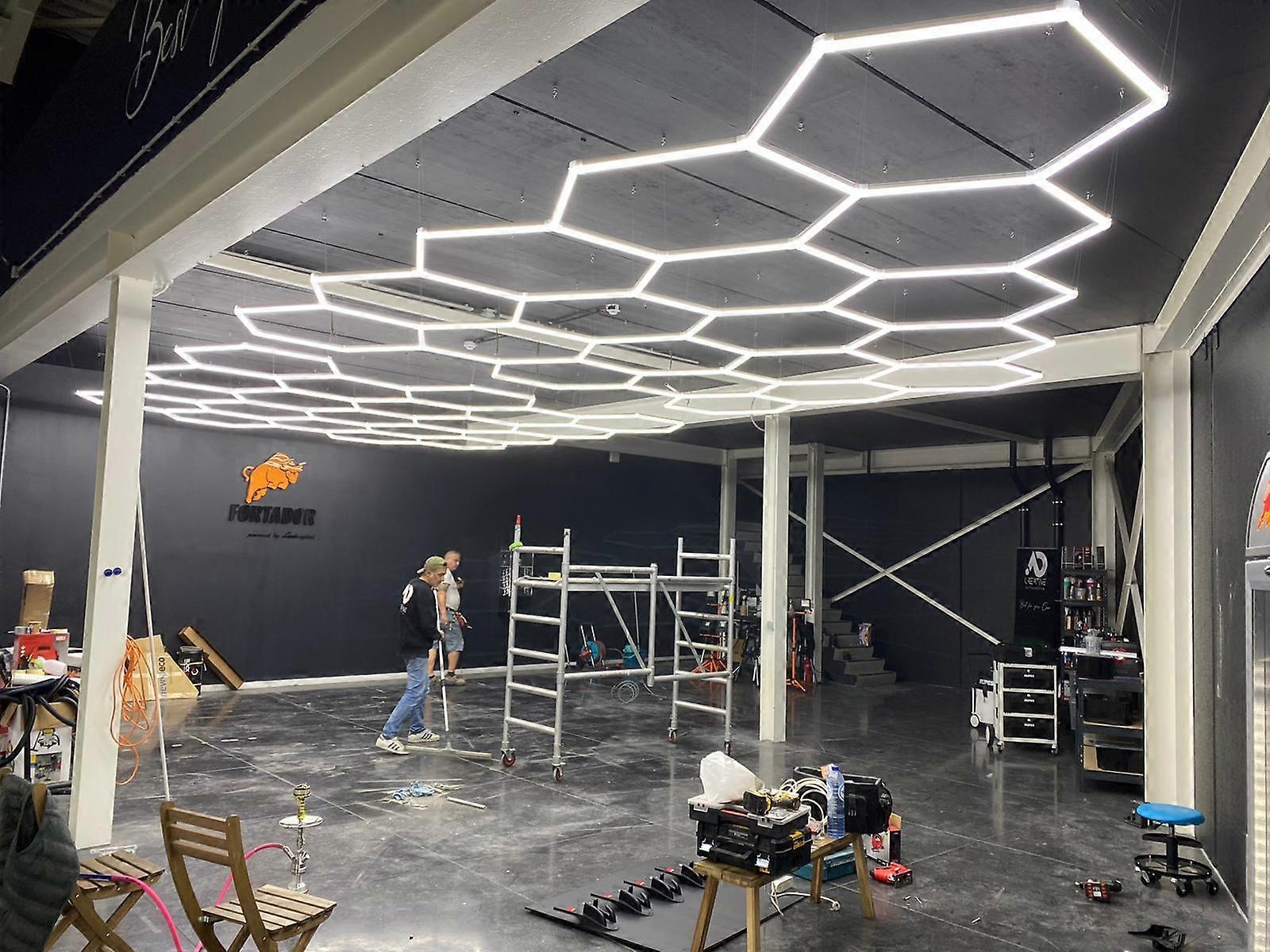 5*5M High Lightness Inspection Hexagon Panel Lights Hex Led Ceiling Detailing Poshing Workshop Light