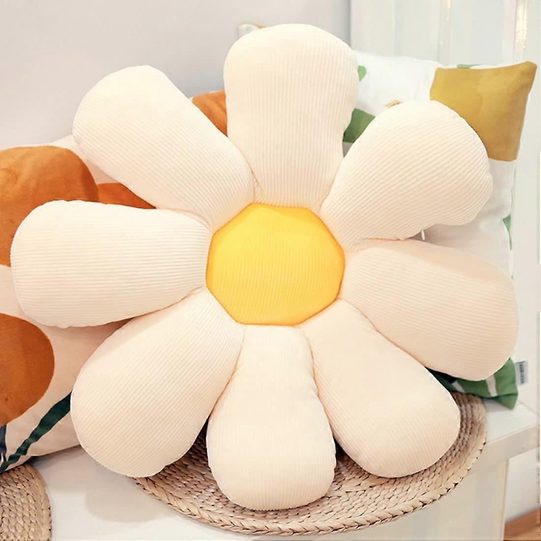 Daisy Flower Floor Pillow Soft Sunflower Cushion Shaped Mat Throw