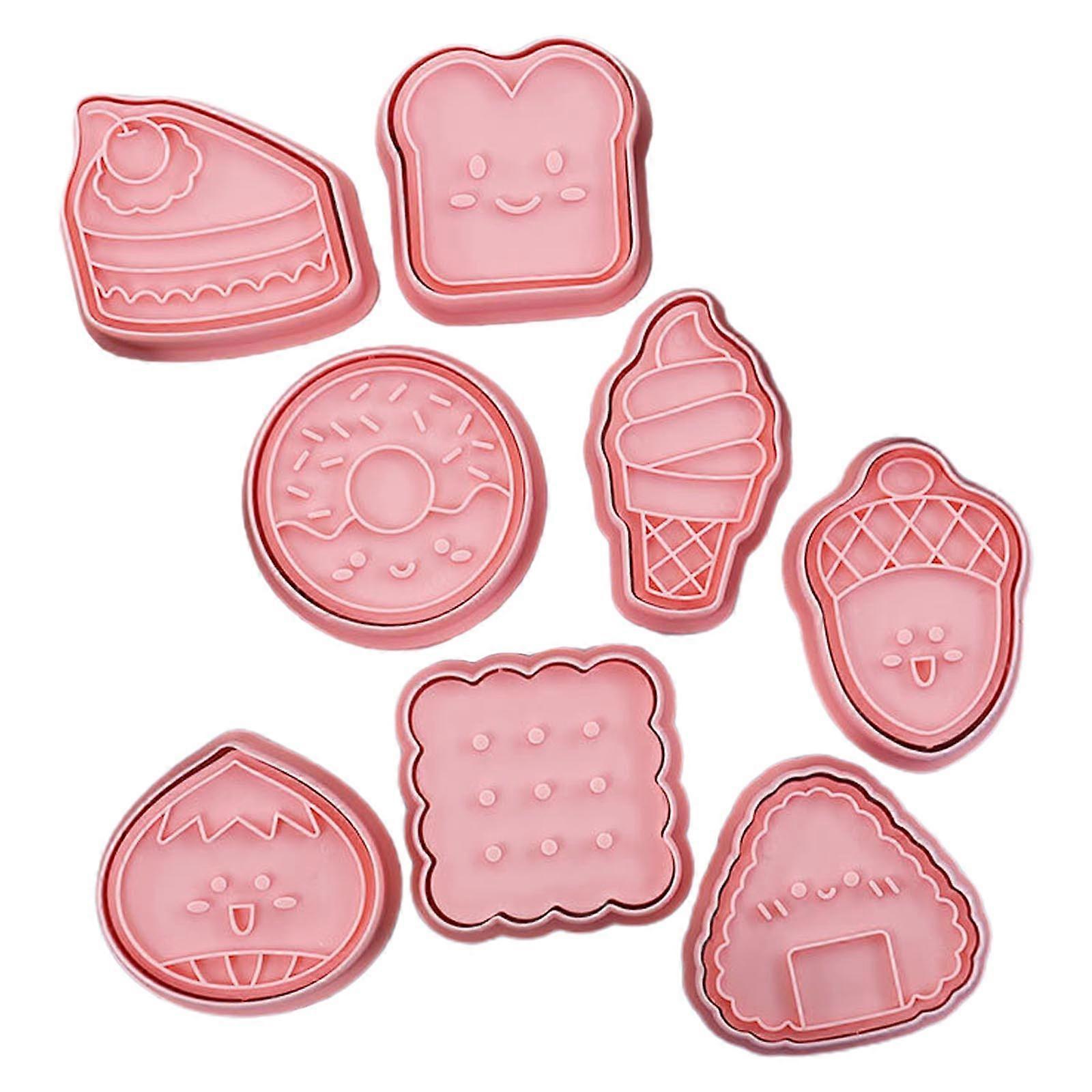 8Pieces 3D Dessert Cookie Cutters For Baking Plastic Dessert Cookie Cutters