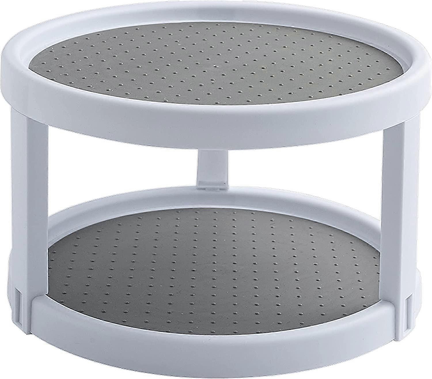 Turntable Spice Rack Plastic Rotating Spice Holder Storage Rack for Kitchen Refrigerator