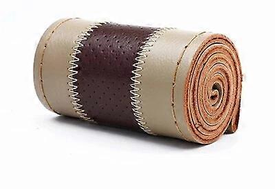 DIY Braid on the Steering Wheel Soft Genuine Leather Steering Wheel Cover 38cm Car Steering Covers With Needle and Thread