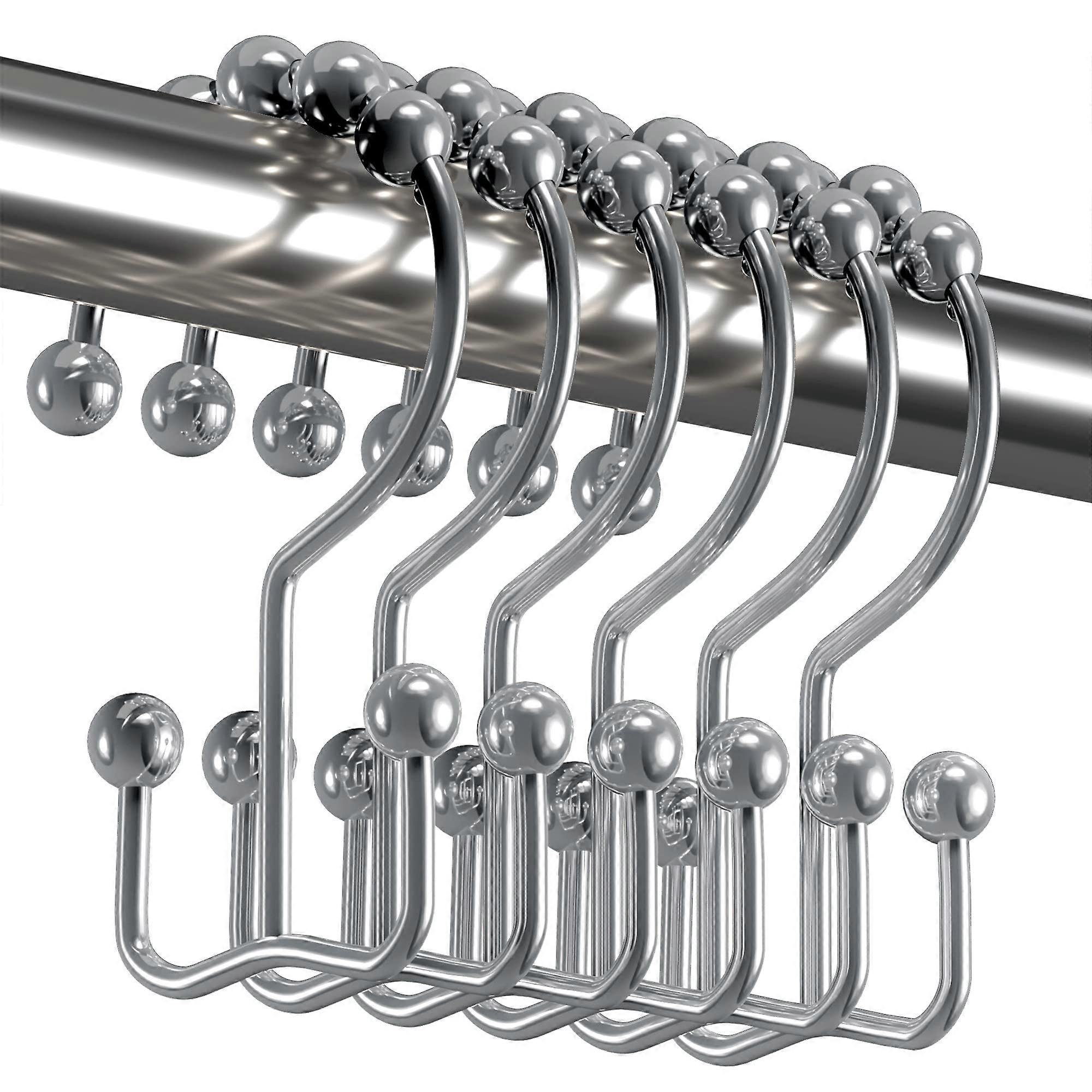 Set of 12 Rustproof Metal Shower Hooks
