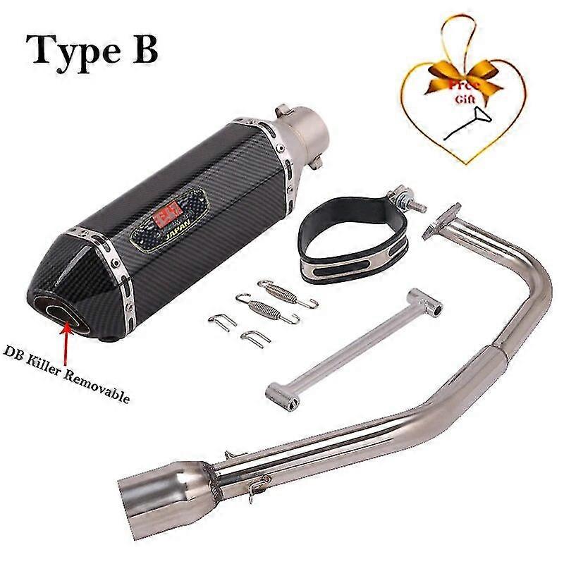 Exquisite exhaust pipeFull Systems Motorcycle Exhaust Escape For Honda SH125 SH125i SH150i 2017 - 2022 Modify Front Middle Link Pipe Muffler DB Killer