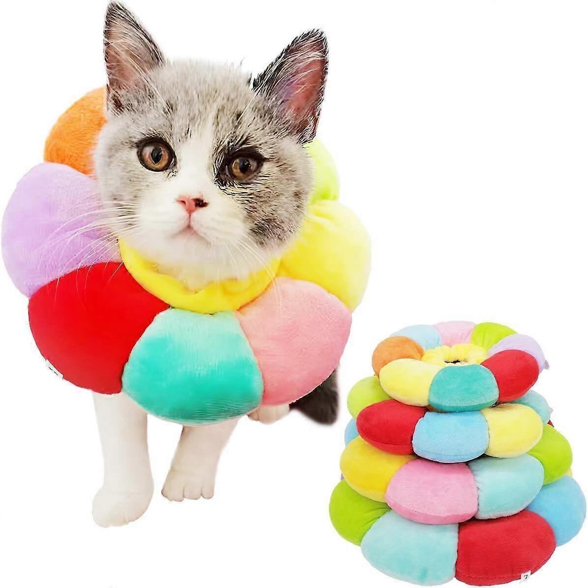 Sunflower Cat Recovery Collar, SunFlower Neck Adjustable Cat Cones to Stop Licking