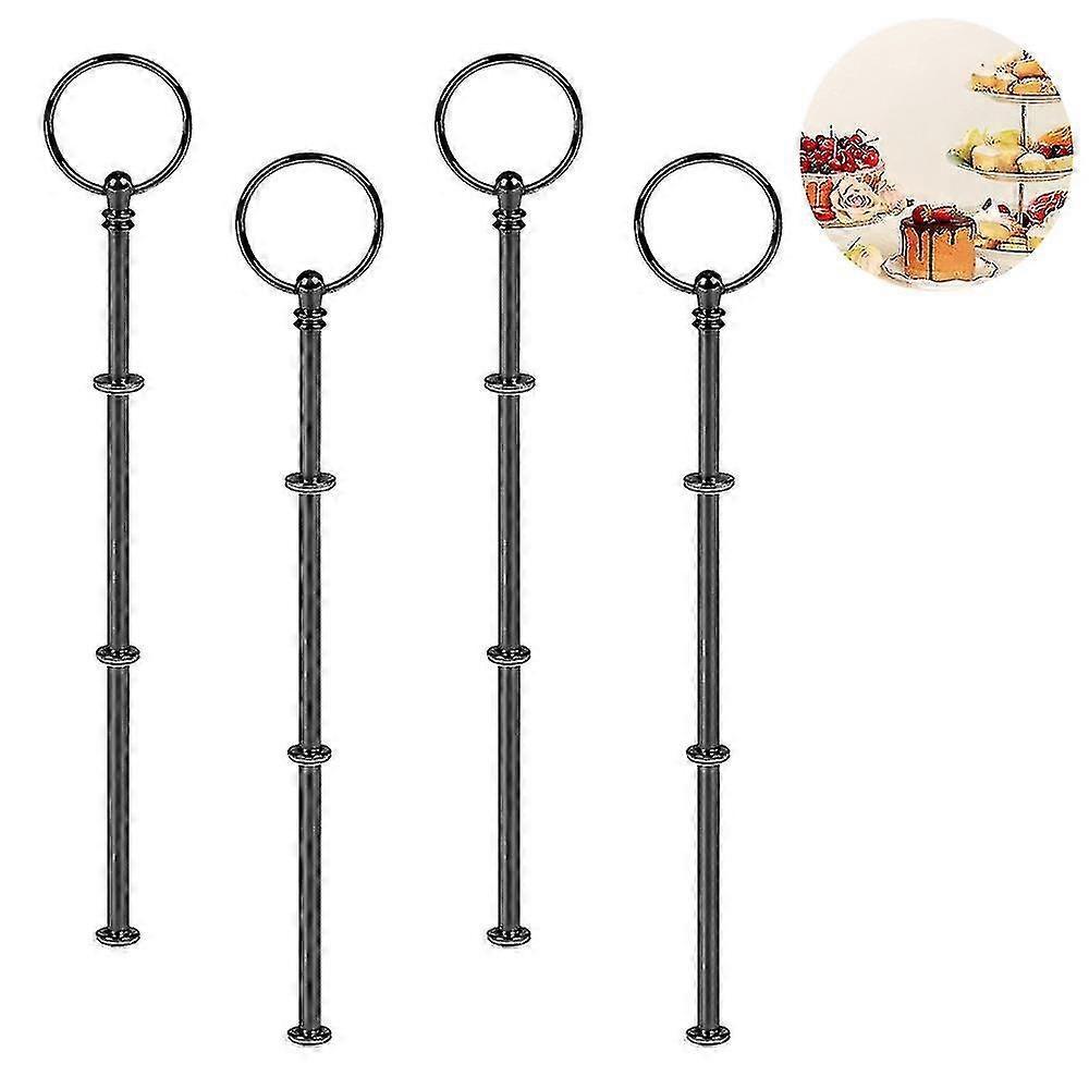 4 set 3 Tier Cake Stand Hardware, vassoio a più livelli 3 Tier Cake Stand, nero