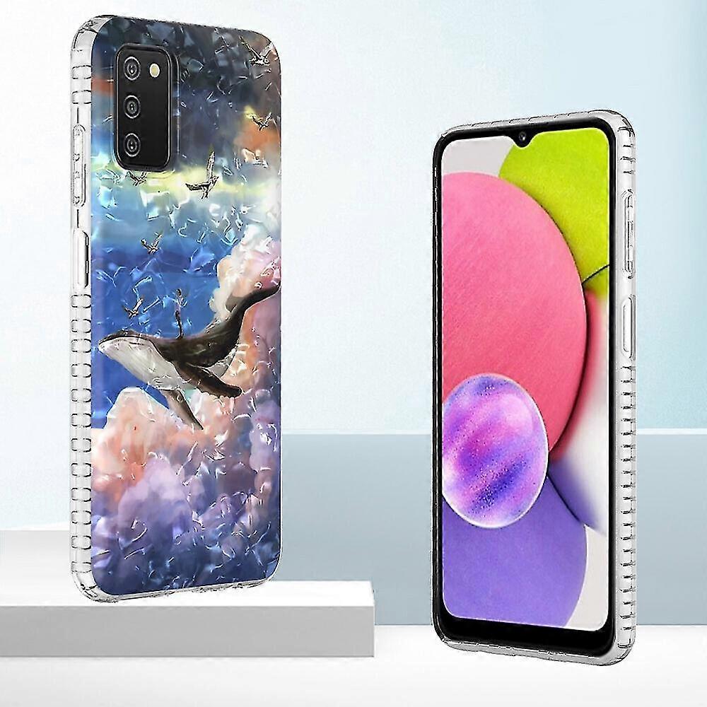 Case For Samsung Galaxy A03s Bumper Soft Tpu With Hard Imd Floral Slim Clear Shockproof Pattern Phone Case - Elephant