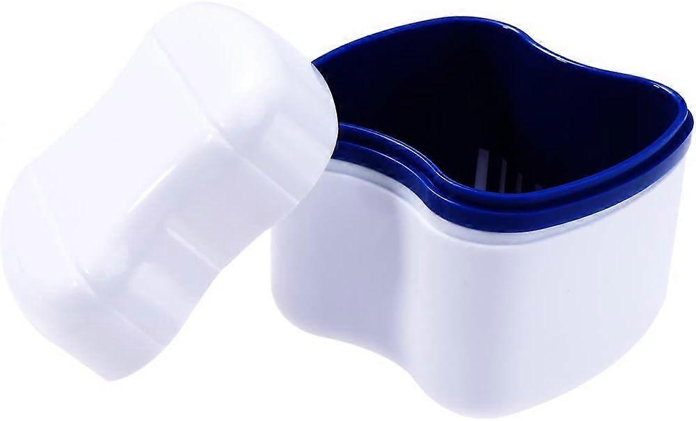 Denture Care Container with Cleaning Brush - Dentures Storage Case with Secure Lid - Easy to Carry and Clean - Perfect for Denture Care and Maintenanc