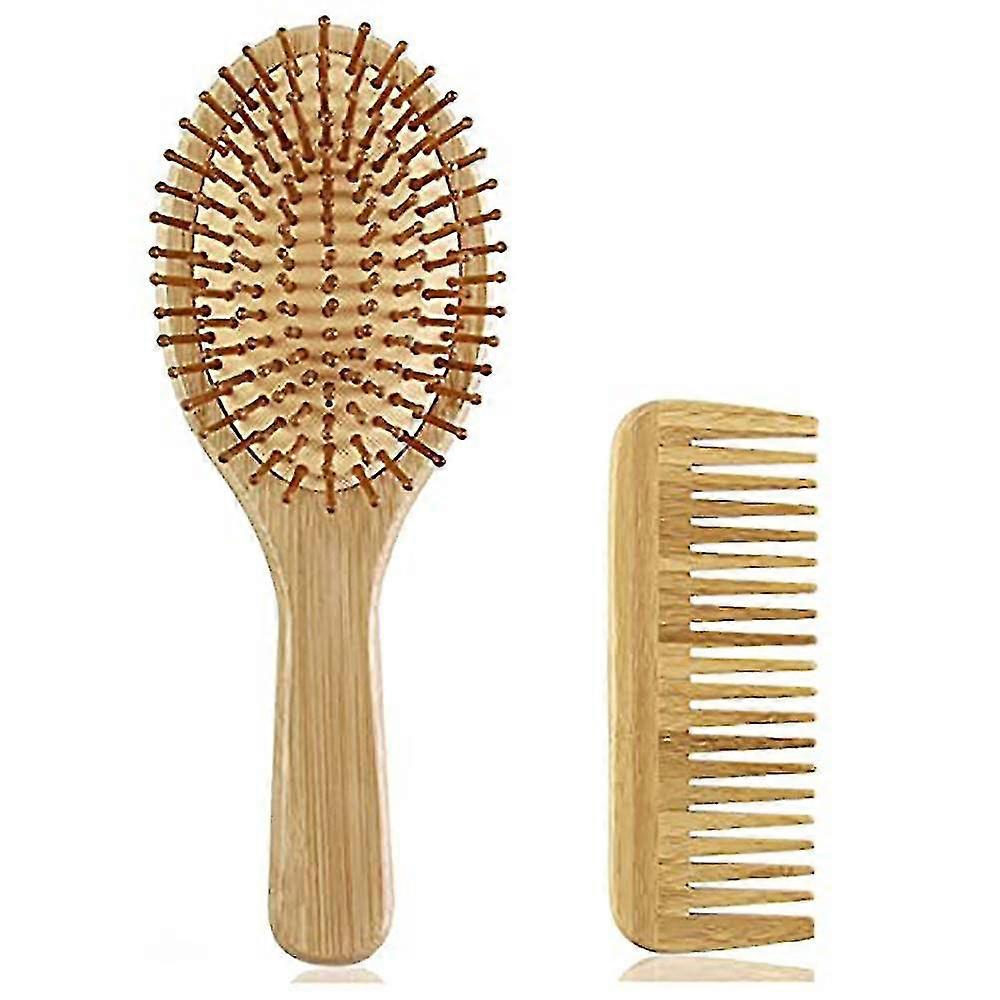 Bambu paddel hårborste och kamset