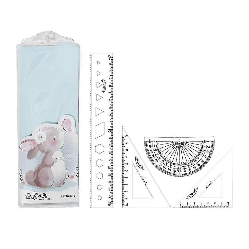 Math Geometry Tool 4 Pieces Large Triangular Scale Ruler Set School Office Home