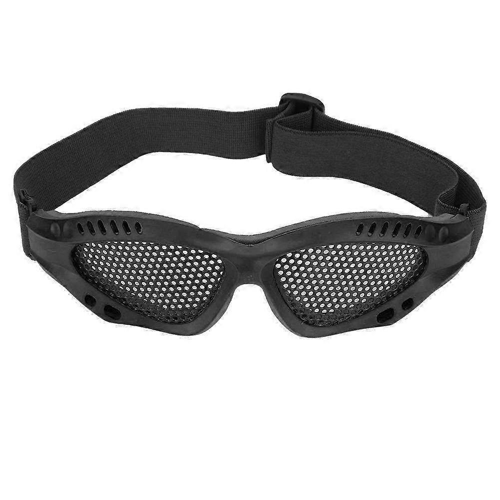 Metal Mesh Eye Protection CS Game Glasses With Adjustable Strap(Black)