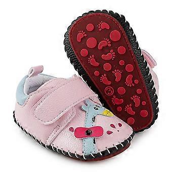 Baby schoenen meisjes jongens peuter schoenen pu lederen harde zool wandelen sneakers baby rubber zolen pasgeboren cartoon beginner wandelschoenen 0 tot 18 maanden (1 pa