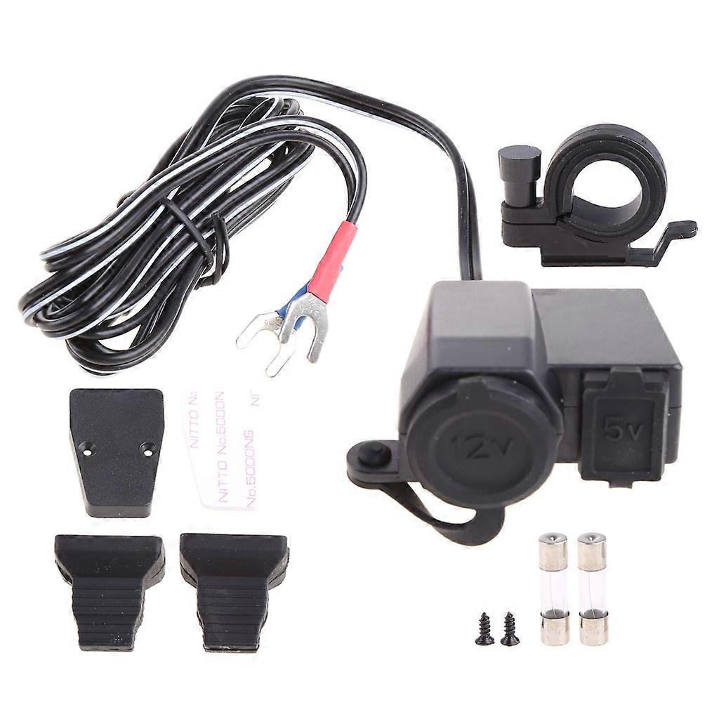 12V USB Cigarette Lighter Power Port Integration Outlet Socket For Motorcycle