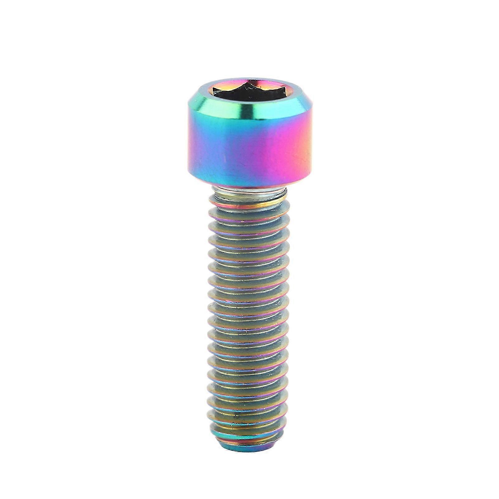 M6x20 Colorful Titanium Alloy Tapered Head Bolt Screw with Washer for Bicycle