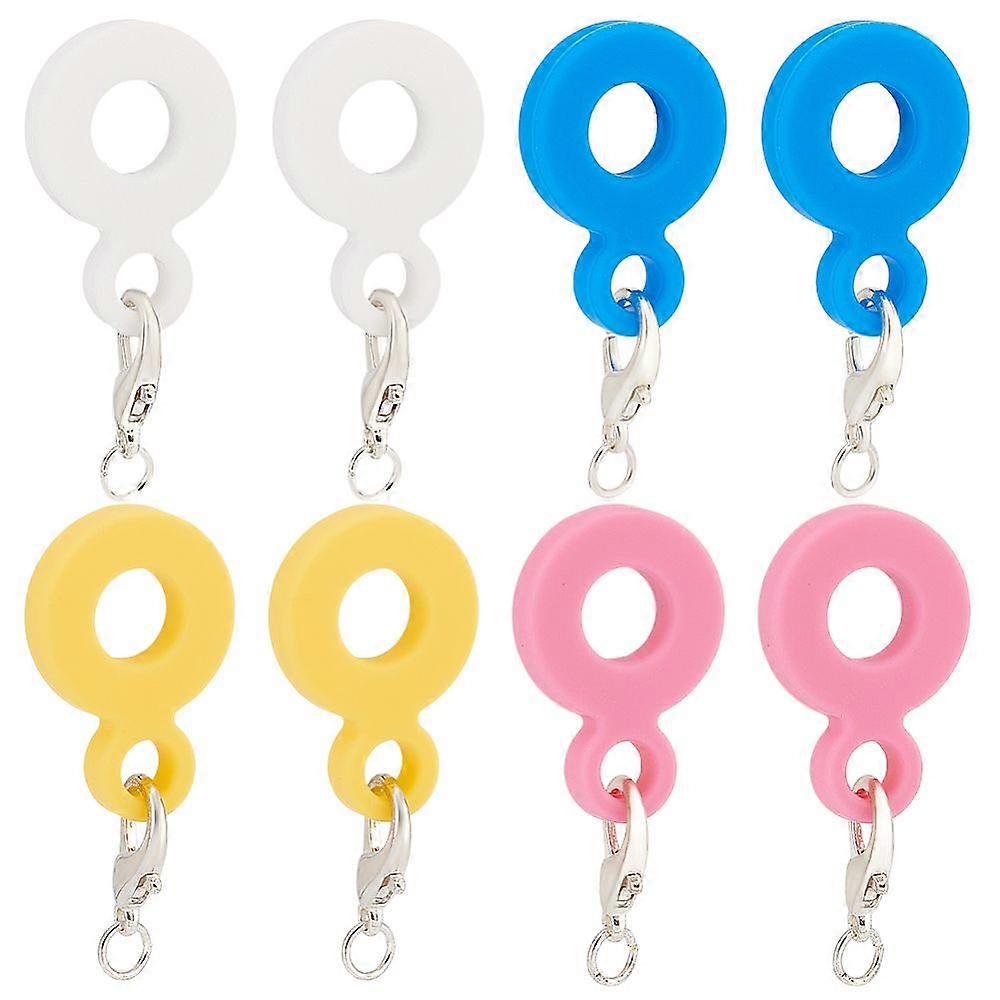 8Pcs 4 Colors Silicone Straw Pendants Portable Straw Charms Props Straw Toppers Charm Mixed Color 49.5mm 2pcs/color
