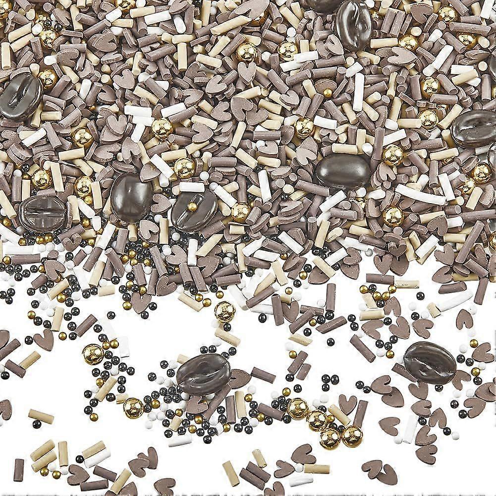 100G Sprinkle Craft Polymer Clay Sprinkles Bulk Black Brown Faux Candy Dessert Cocoa Bean Chocolate Decoration Soft Mini Cabochons for Arts Cake Phone