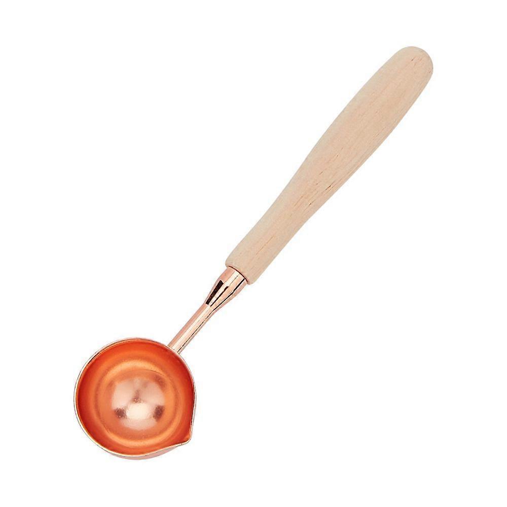 Brass Wax Sticks Melting Spoon with Wood Handle Rose Gold 121x30x15.3mm