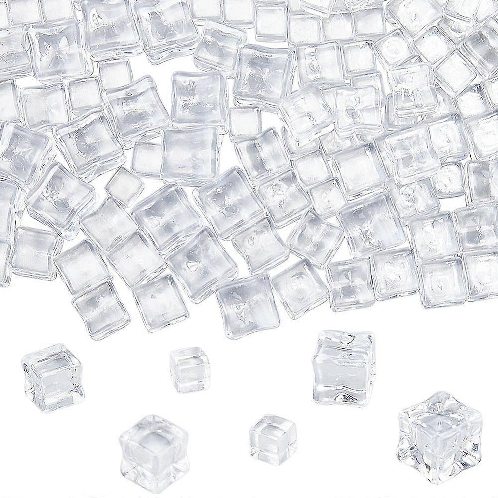 170Pcs 3 Styles Plastic Beads No Hole Square Clear 8~14x8~14x8~14mm