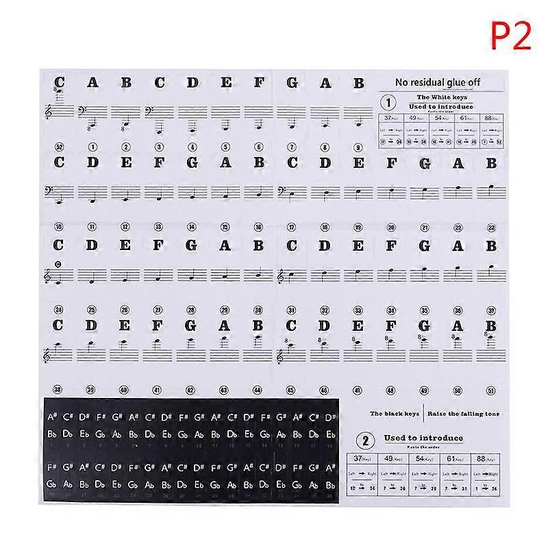 54 61 88 Keys Electronic Piano Keyboard Sound Name Stickers Key Sticker